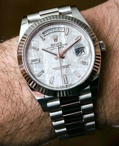 rolex meteorite dial day date.